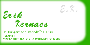 erik kernacs business card